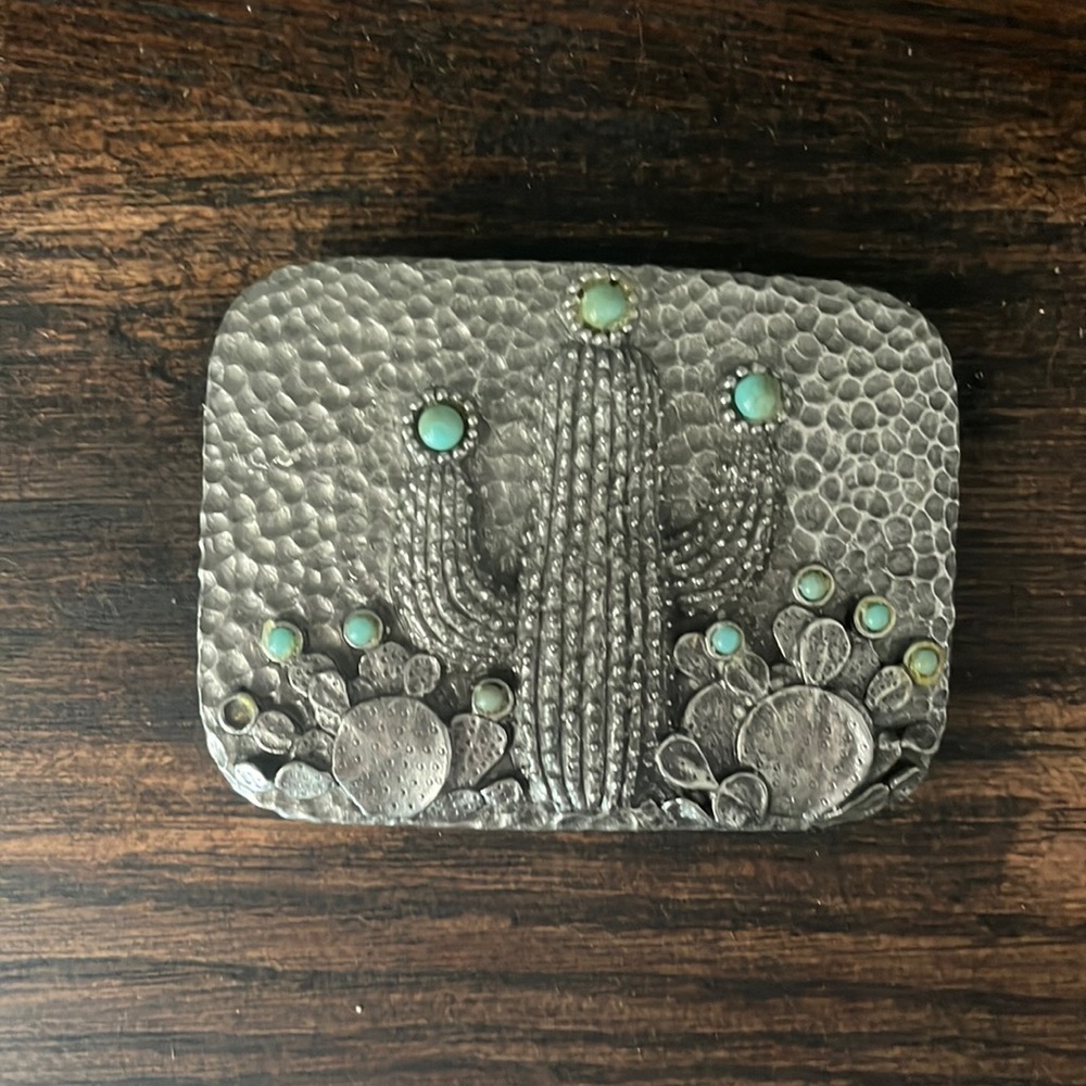 Diamond P Cactus belt buckle